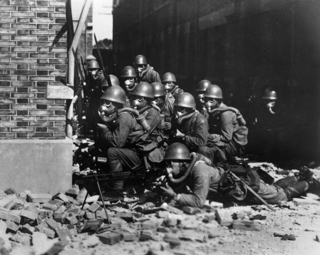 History's Bloodiest Wars Japanese Imperial forces during a chemical attack – Battle of Shanghai