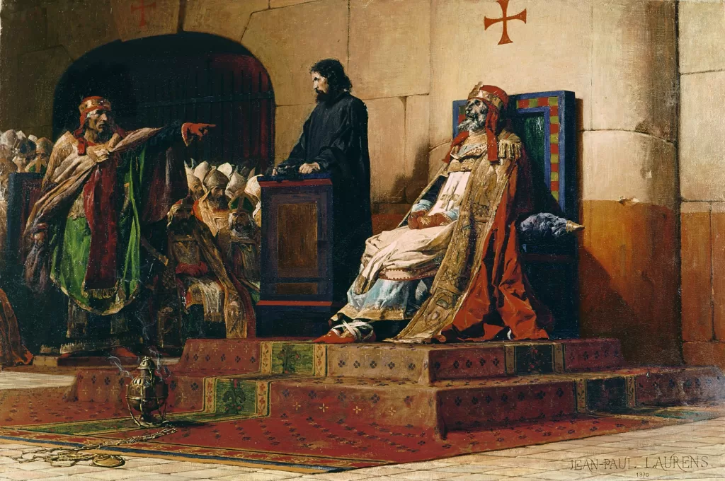 The Trial of the dead Pope Formosus – 1870 painting by Jean-Paul Laurens showing the Cadaver Synod Pope Formosus: Cadaver Synod and the Trial of the Dead Pope